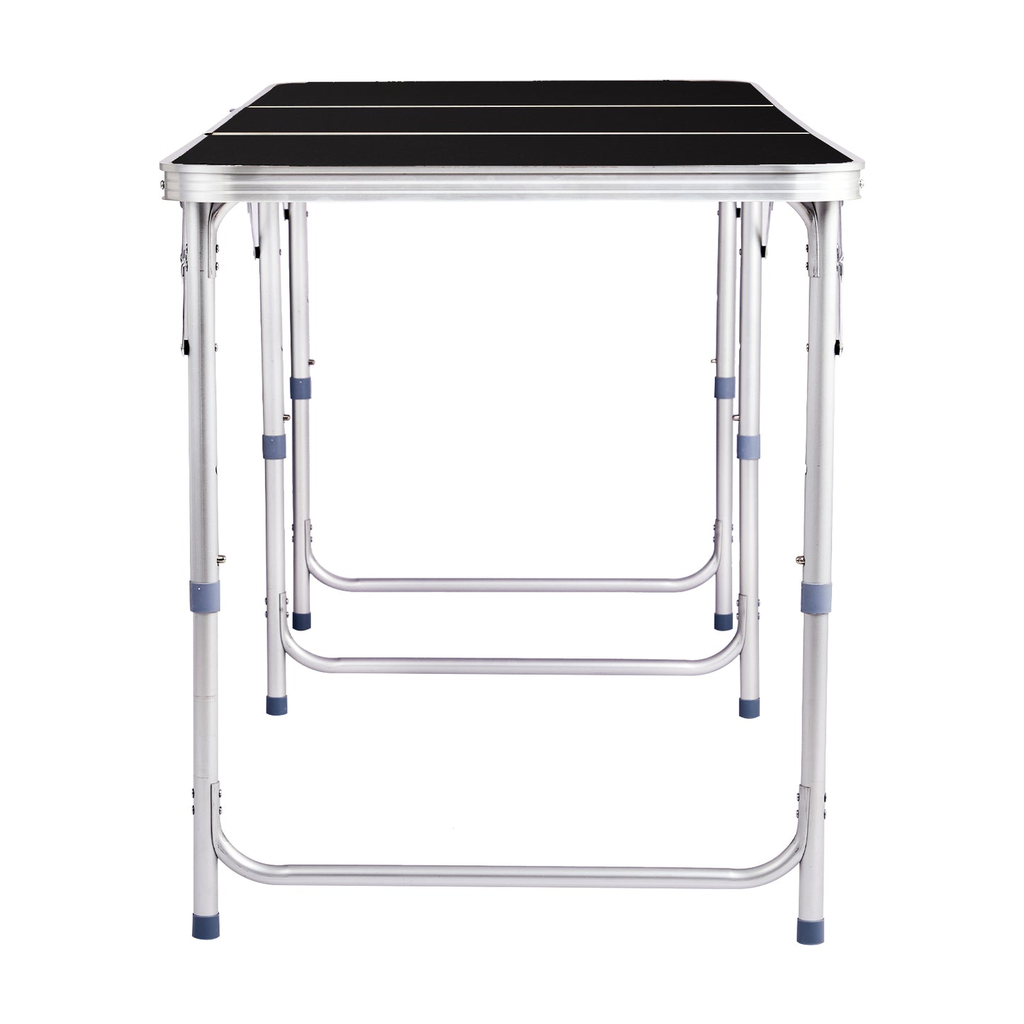 6ft 180-60cm Aluminum Alloy 3-Fold Portable Folding Table, Adjustable Height Outdoor Camping Picnic Dining Desk