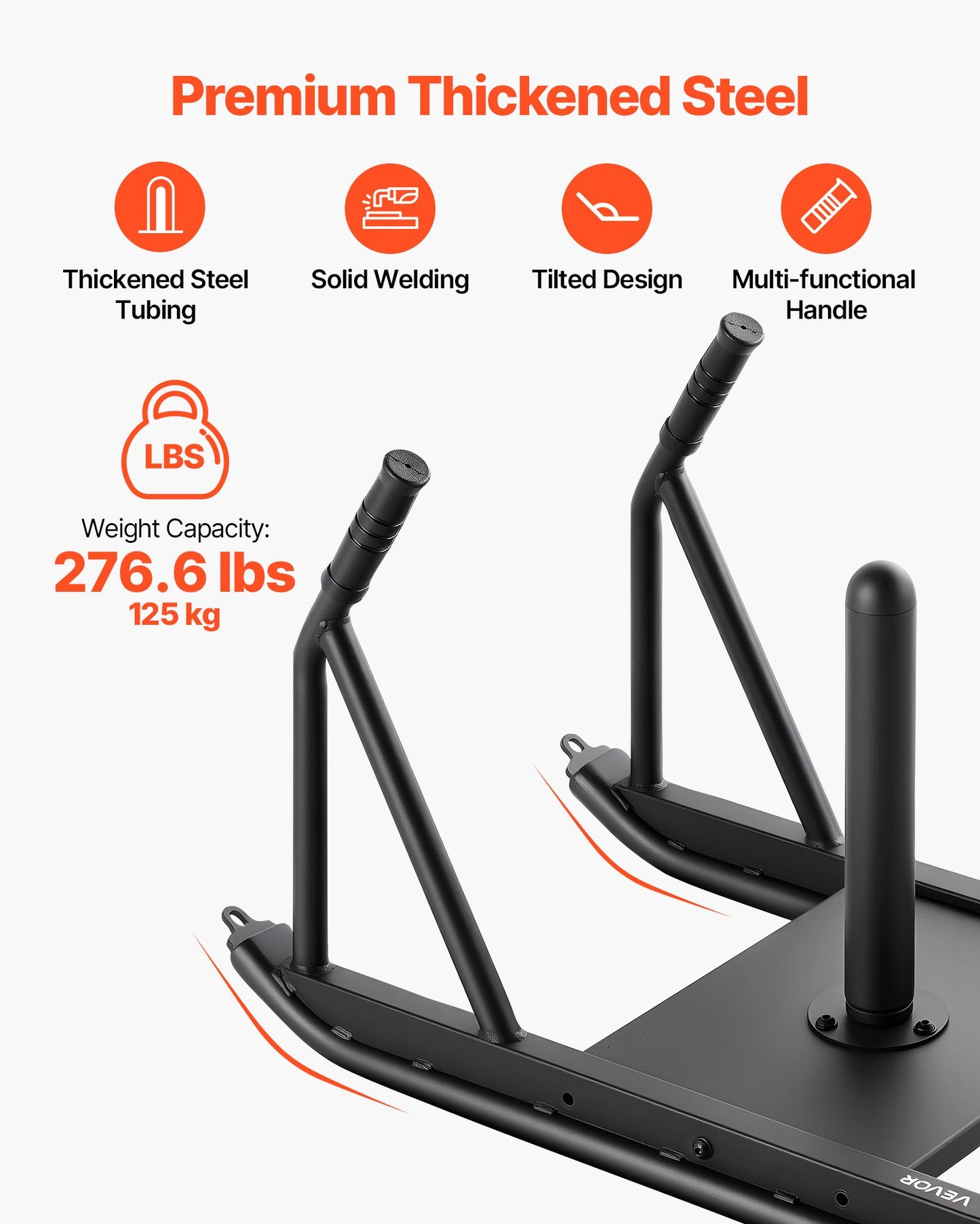 Weight Sled, Steel Power Sled, Fitness Strength Training Sleds For Athletic Exercise Speed Improvement, Workout Fitness Equipment With Handle, Compatible With 1/2 In Weight Plates, Black
