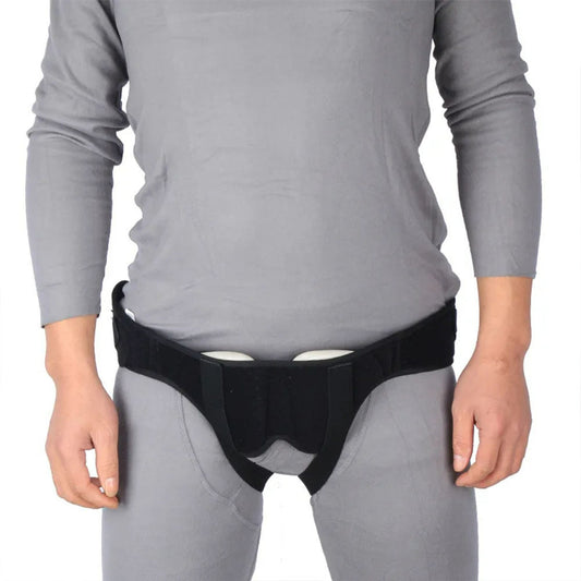 Intestinal Hernia Fixation Belt, Machine Washable Black PU Foam Pad Breathable Men Inguinal Hernia Tape For Body Care