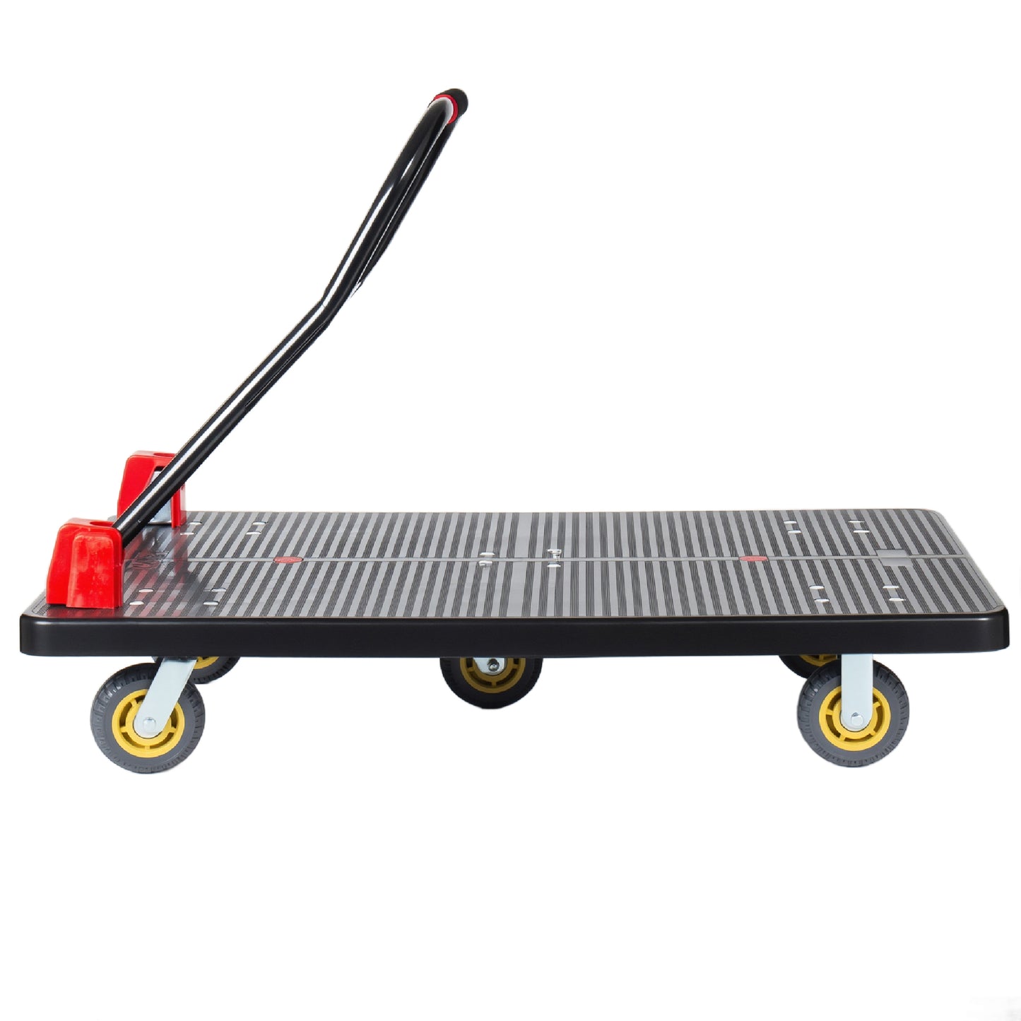 25.5 X43.5  Platform Truck  Foldable Handcart With 5  TPR 360- Degree Silent Wheels  1500lbs Heavy- Duty Push Dolly Cart  5 Steel Load- Bearing Beams For Warehouse Garage Home Use