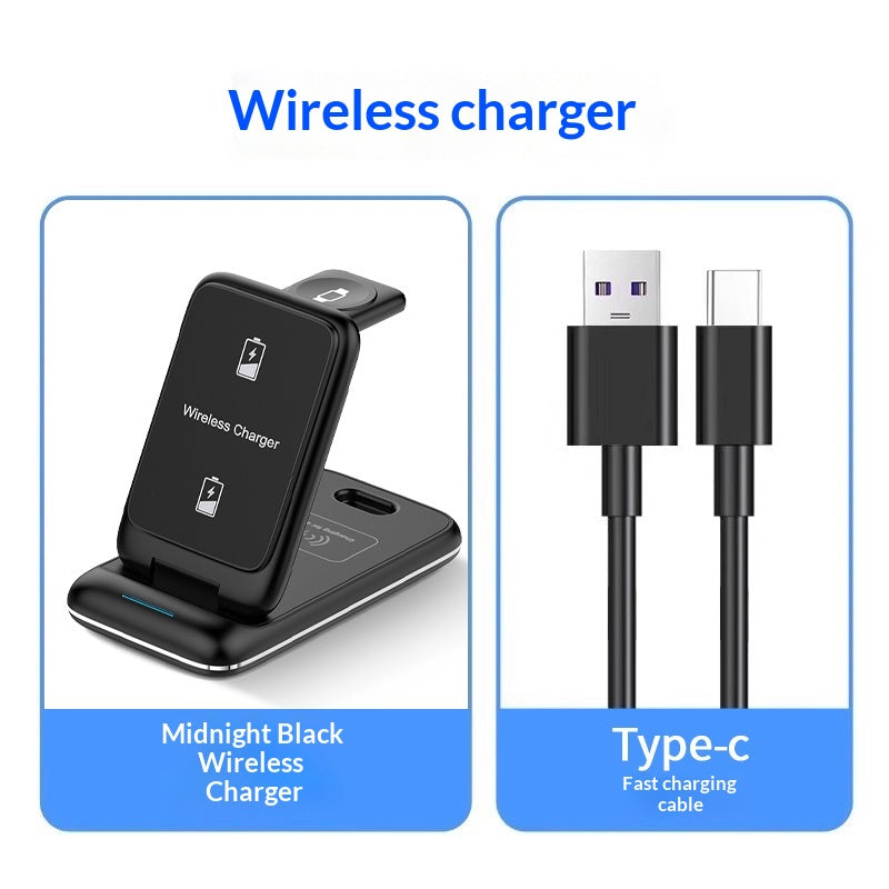 Three In One Fast Charging Bracket Magnetic Base Wireless Charger
