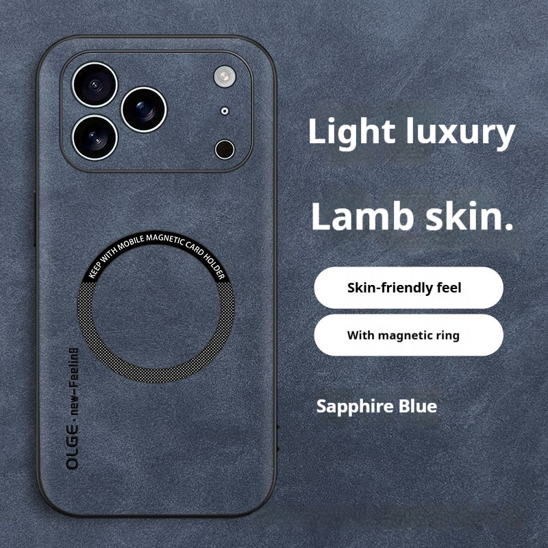 Magnetic Charging Phone Case Ultra Thin Leather