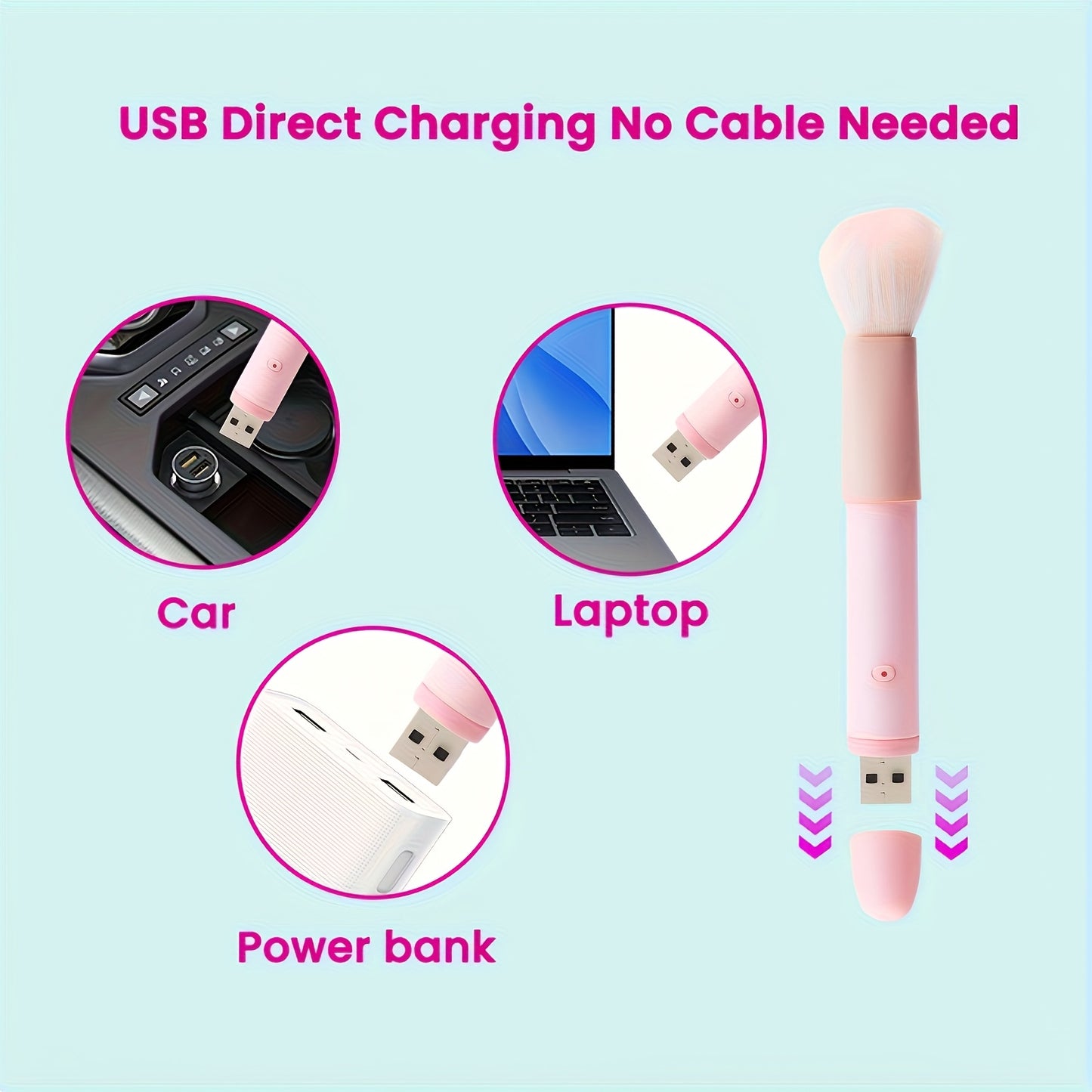 10-Mode Vibrating Makeup Brush And Body Massager, Detachable Brush Head Turns Into Personal Massager, Waterproof And Rinse-Safe, Hand-Friendly Silent Vibration, Perfect Gift For Women, Her, And Coupl