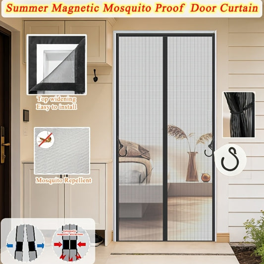 The Magnetic Screen Door Comes With Strong Adhesive Velcro, Easy To Install Without Tools. The Fine Mesh Keeps Out Mosquitoes While Allowing Airflow, The Magnets Make The Curtain Close Automatically,