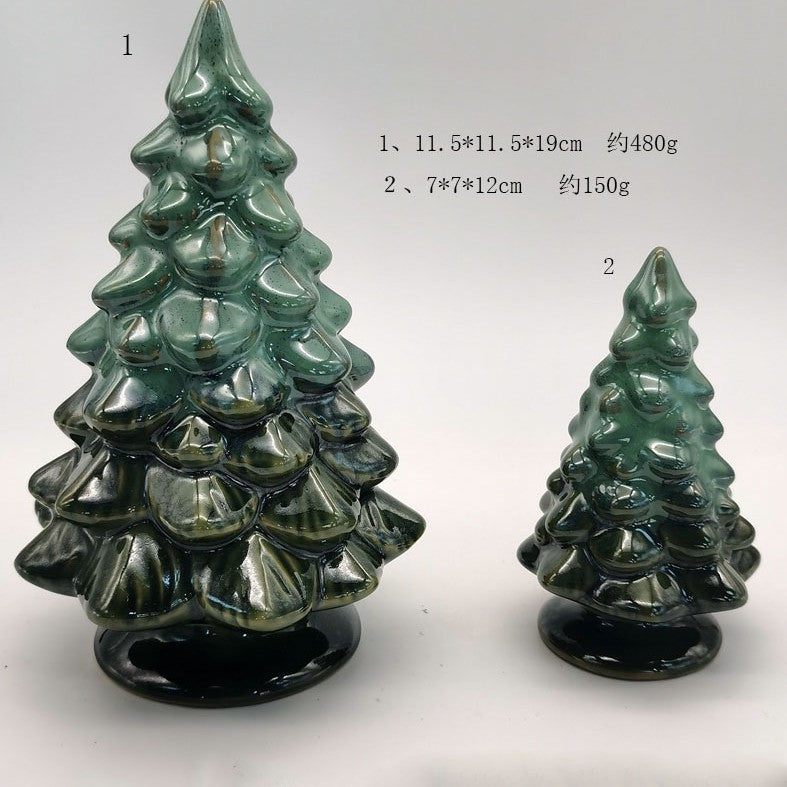 European-style Ceramic Christmas Tree Ornament Home Decor Item