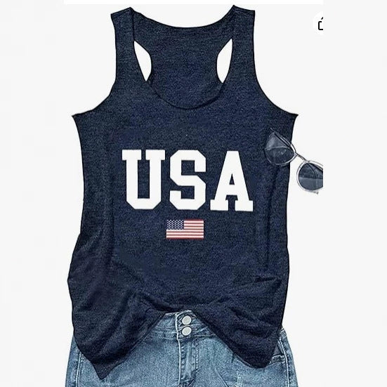 3D-printed Sleeveless European-size Trendy Fashion T-shirt Womens Tank Top