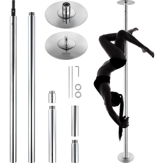 Professionelle Tanzstange, Pole Dance Tragbare Tanzstange Profi Ca. 210,5–278,4 Cm Höhenverstellbare Abnehmbare Fitnessstange Spinning Fitness Silber, Tanzstange Fitnessstudios, Club, Party