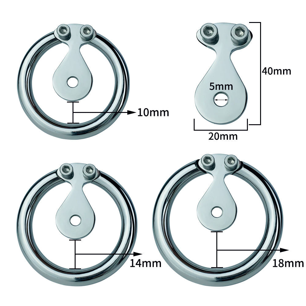 Stainless Steel Men's Flip Chastity Device With Solid Massage Steel Ball