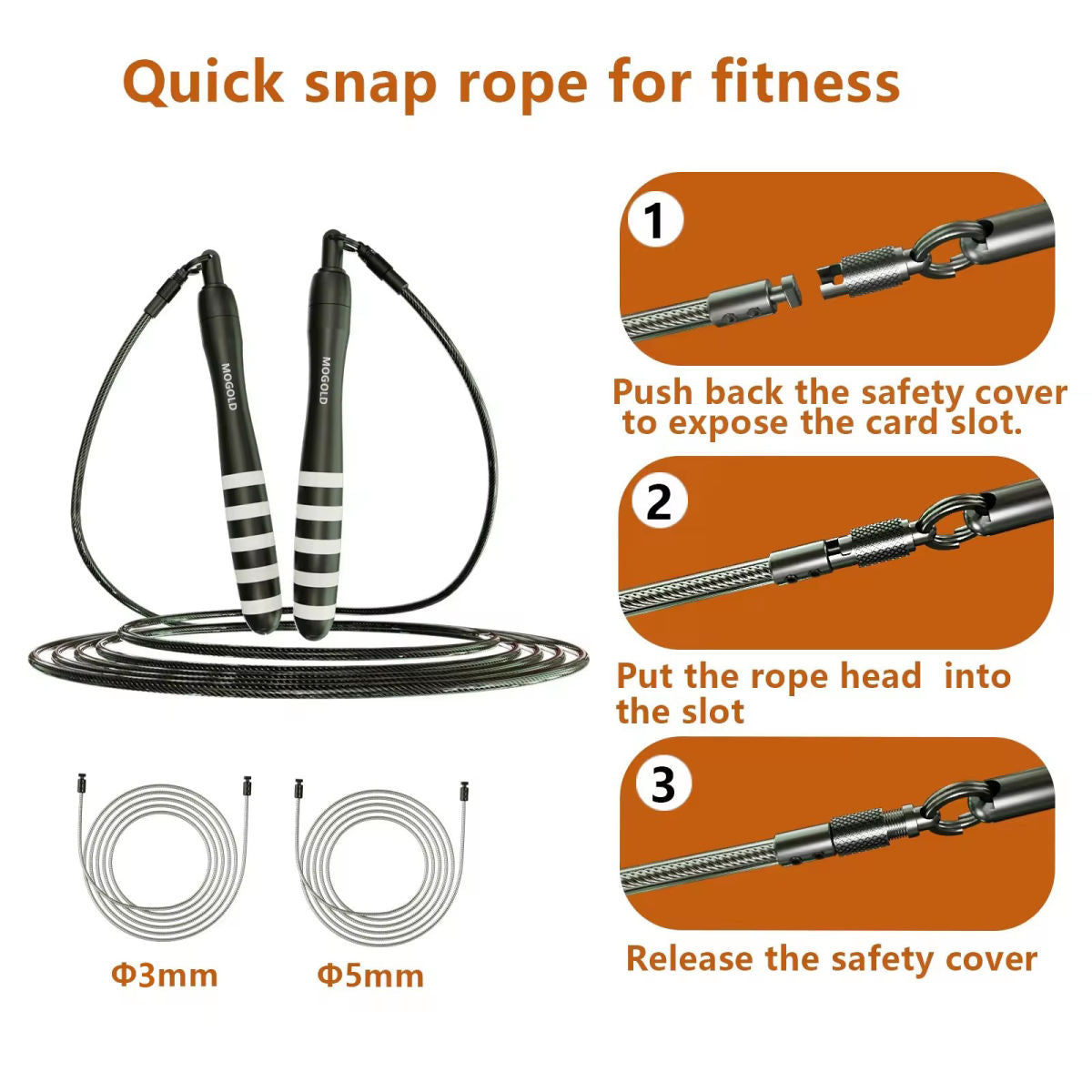 Fitness Exercise Weighted Boxing Steel Wire PU Rope