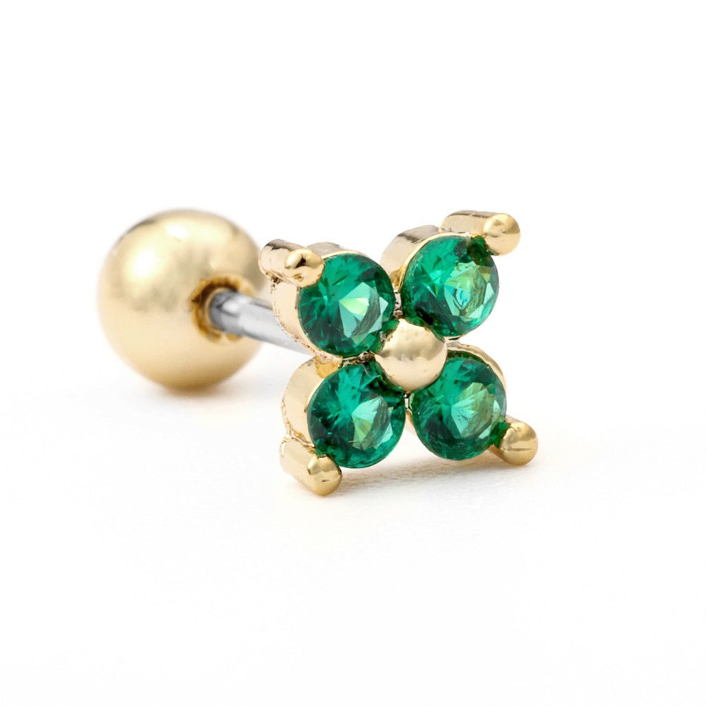 Korean-style Tassel Flower Screw Ball Ear Cartilage Piercing
