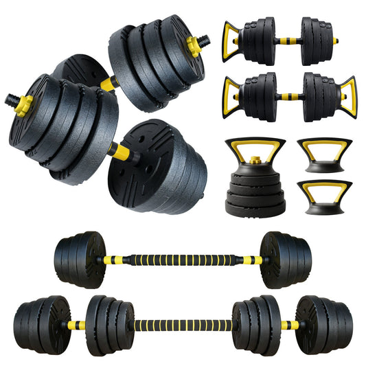 Adjustable Dumbbells, 66 lbs Free Weight Set with Connector, Multifunctional Set Used as Barbell, Dumbbell, Push-ups and Weight Plate, Fitness Exercises for Home Gym