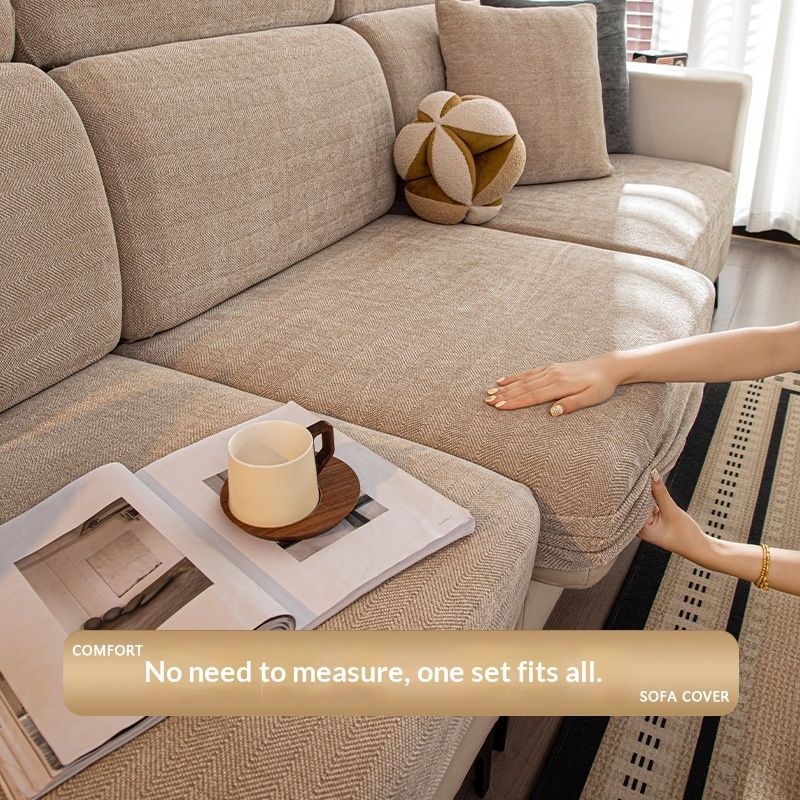 Simple, Thickened Chenille Herringbone Sofa Cover That Doesnt Attract Hair