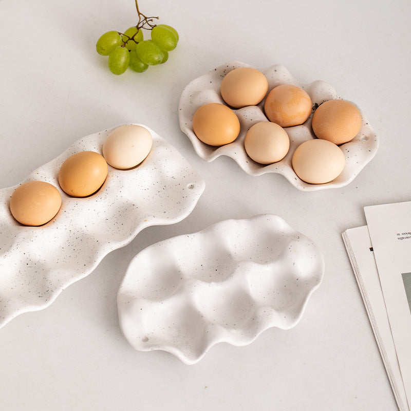 Kitchen Simple Ceramic Egg Holder Storage Box For Home
