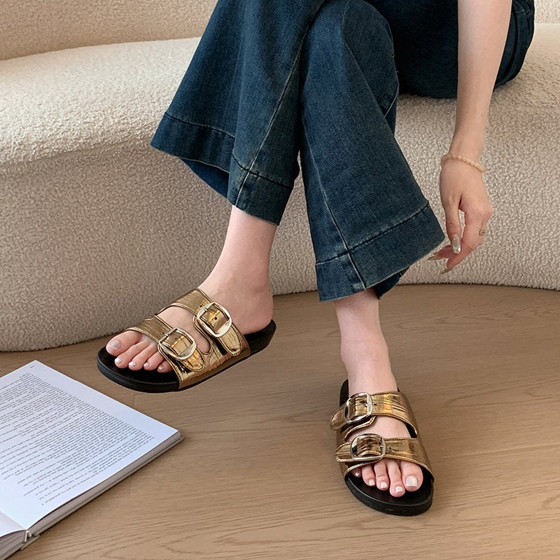 Women 2026 Summer Retro Korean Style Sandals, Versatile Comfort High-Grade Outdoor Beach Slippers, Fashion Casual Shoes