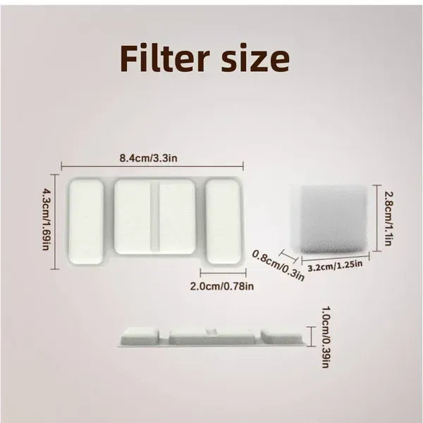 8Pcs Stainless Steel Pet Water Fountain Filters | Pet Water Fountain Filters 8-Pack Replacement Filters With 4 Sponge Filters For Stainless Steel Cat Dog