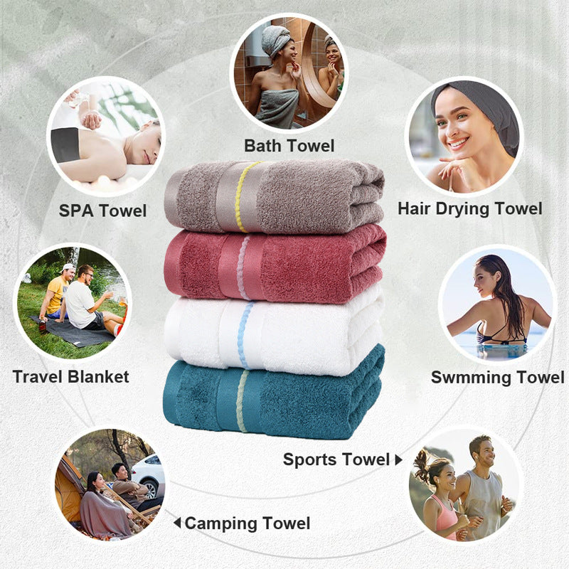 Bath Towel Soft Highly Absorbent Extra Thick Bamboo Charcoal Bath