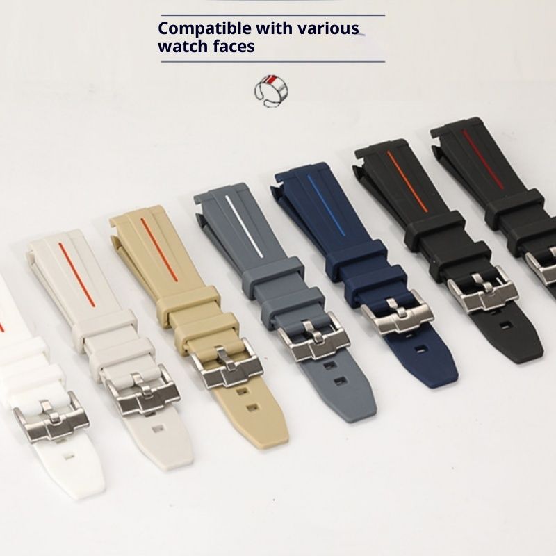 Curved Silicone Smart Watch Strap