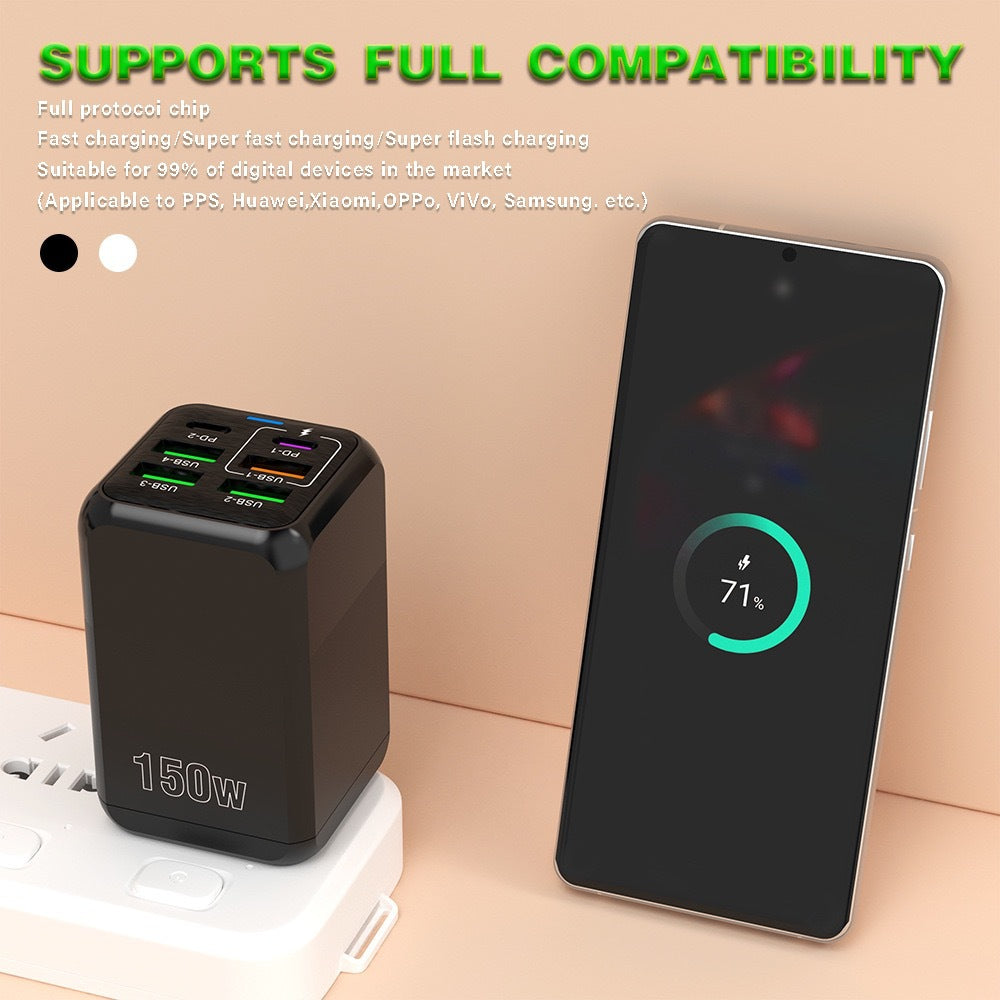 New 150W 4-USB 2-PD Multi-Port Fast-Charging Phone Charger
