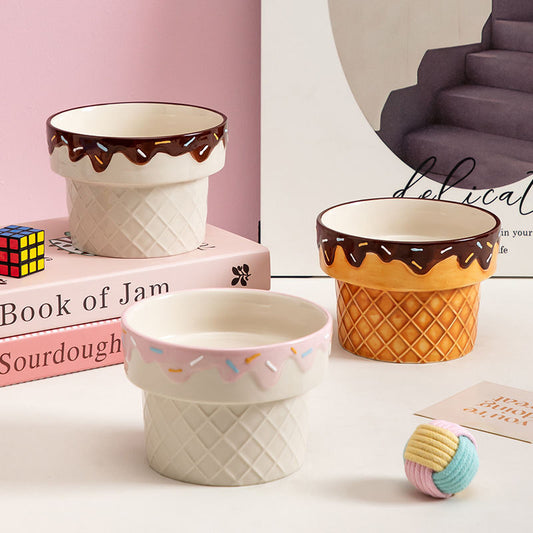 Creative Ice Cream Themed Pet Bowl