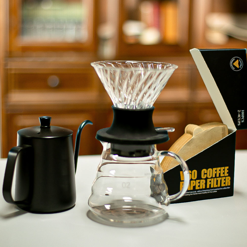 Glass Smart Cup Hand Drip Coffee Filter Set