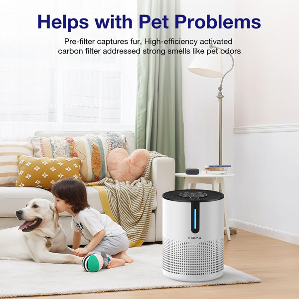 Amazon&TEMU  Prohibited,No Weekend Orders.  MOOKA 475Sq.ft Air Purifier Cleaner HEPA Filter Remove Odor Dust Mold Home Allergies Smog