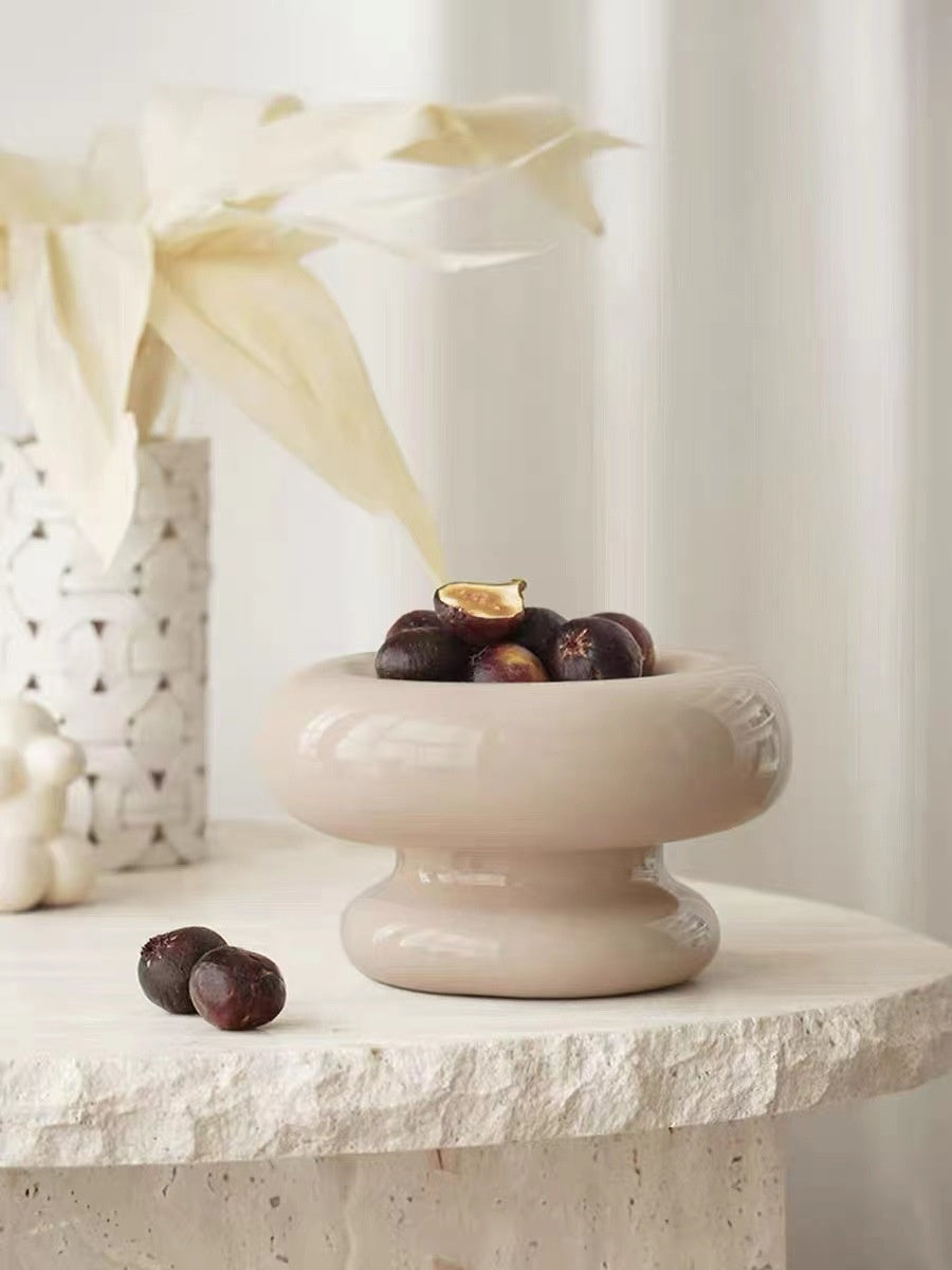 Ceramic Fruit Bowl For Home Living Room Coffee Table Storage Container Fruit Plate Snack Tray