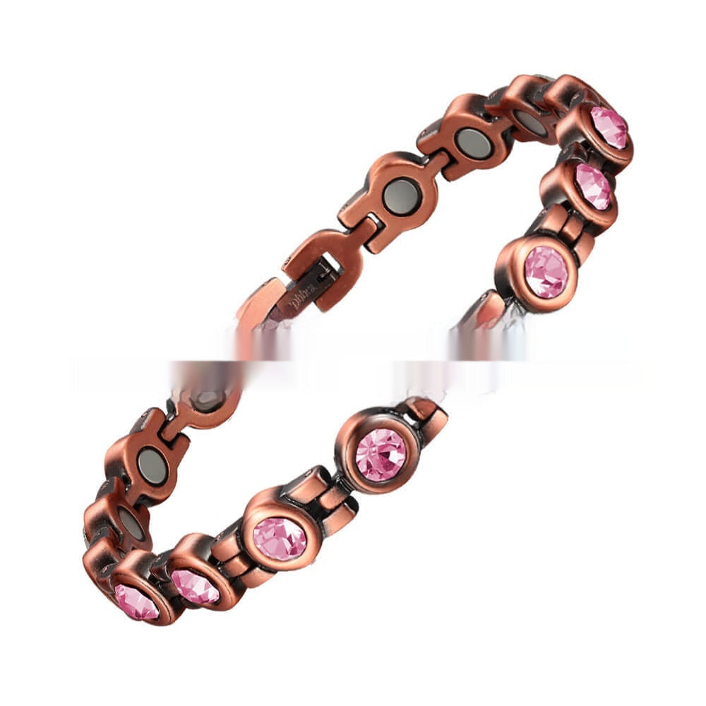 Magnetic Korean-style Retro Fashion Zircon Pure Copper Bracelet