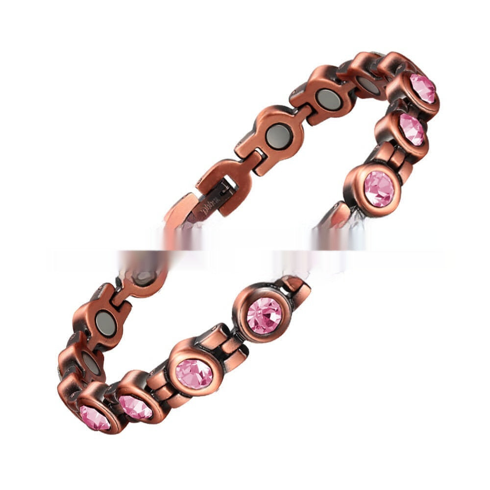 Magnetic Korean-style Retro Fashion Zircon Pure Copper Bracelet