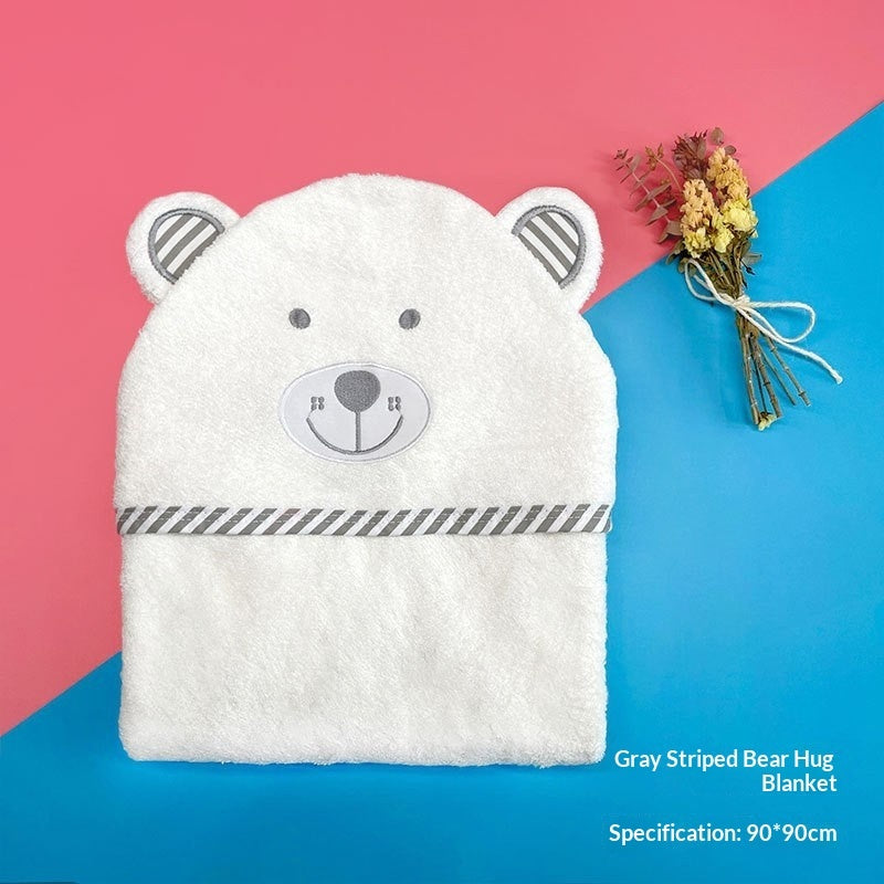 Class A Bamboo Fiber Swaddle With Hood Childrens Bath Towel Blanket And Cape All In One