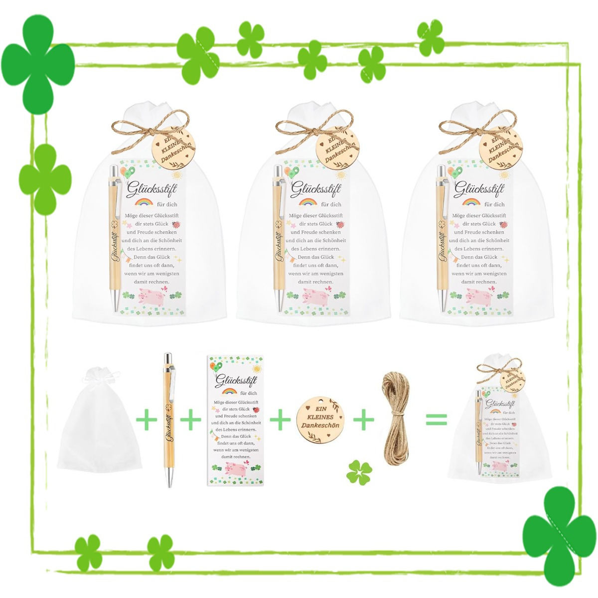 Multi-piece Party Gift Sets—105 “Lucky Pen” Farewell Gifts—enough For 26 Farewell Gift Sets For Coworkers, Including Lucky Pens, Cards, And Keepsakes