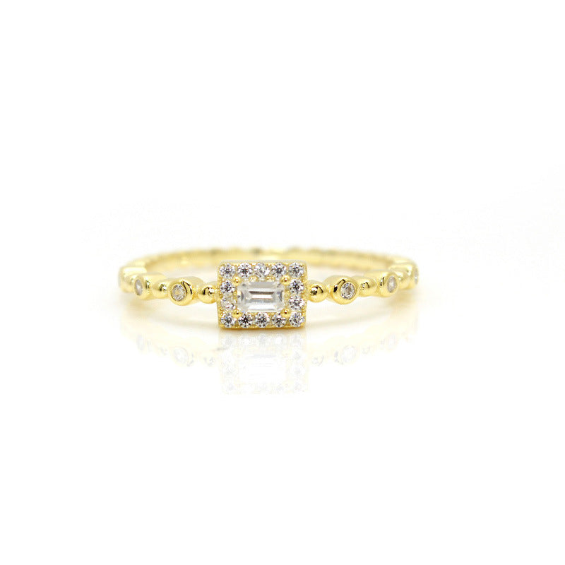 Korean And Japanese Popular Diamond-encrusted Stacking Rings For Women