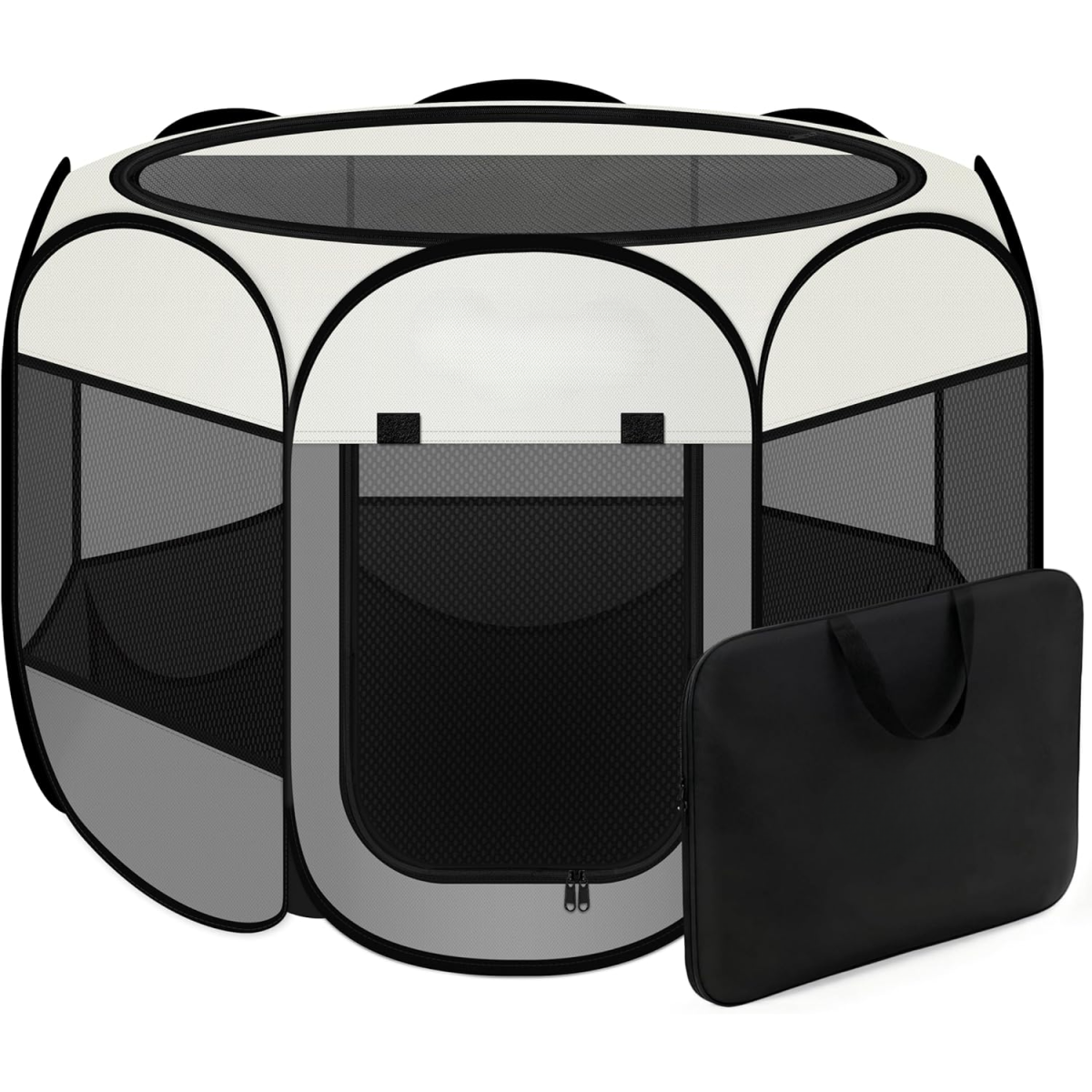 Pet Puppy Dog Playpen, Small Dog Tent Crates Cage Indoor Outdoor, Portable Playpen For Cat, Foldable  Dog Kennel Playpen With Carring Case, Removable Zipper Top, Grey