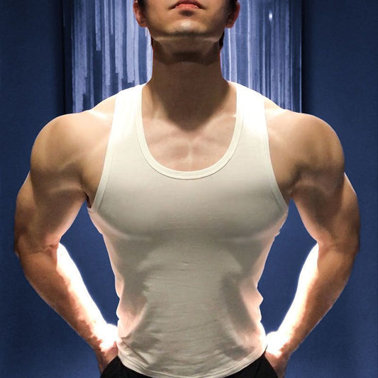Ice Silk Large Size Men's Vest Summer Inner Wear Sleeveless Fitness