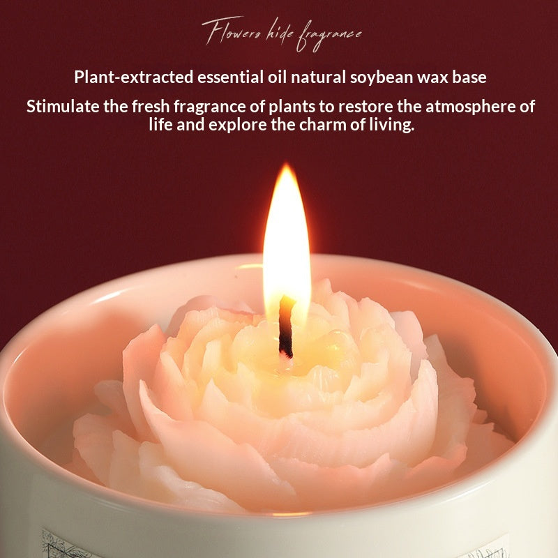 Camellia Scented Candle Gift Set Ornament Birthday Gift