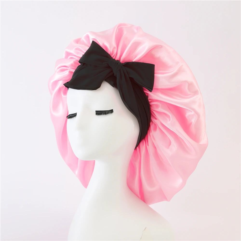 Artificial Silk Beauty Hair Care Wide-brimmed Hat Headscarf Nightcap