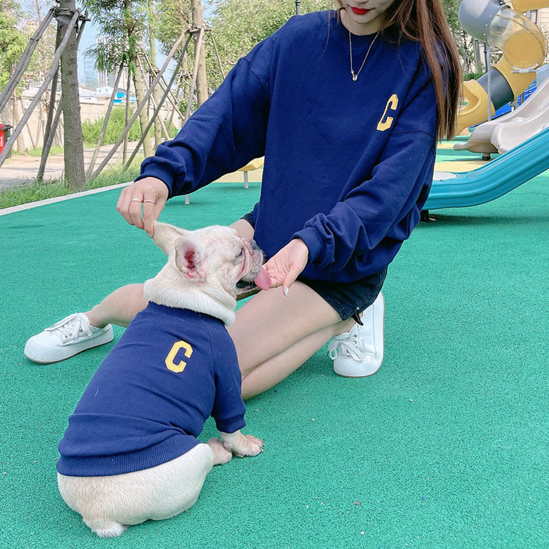 Crew-neck Washed Loopback Cotton Pet Clothing