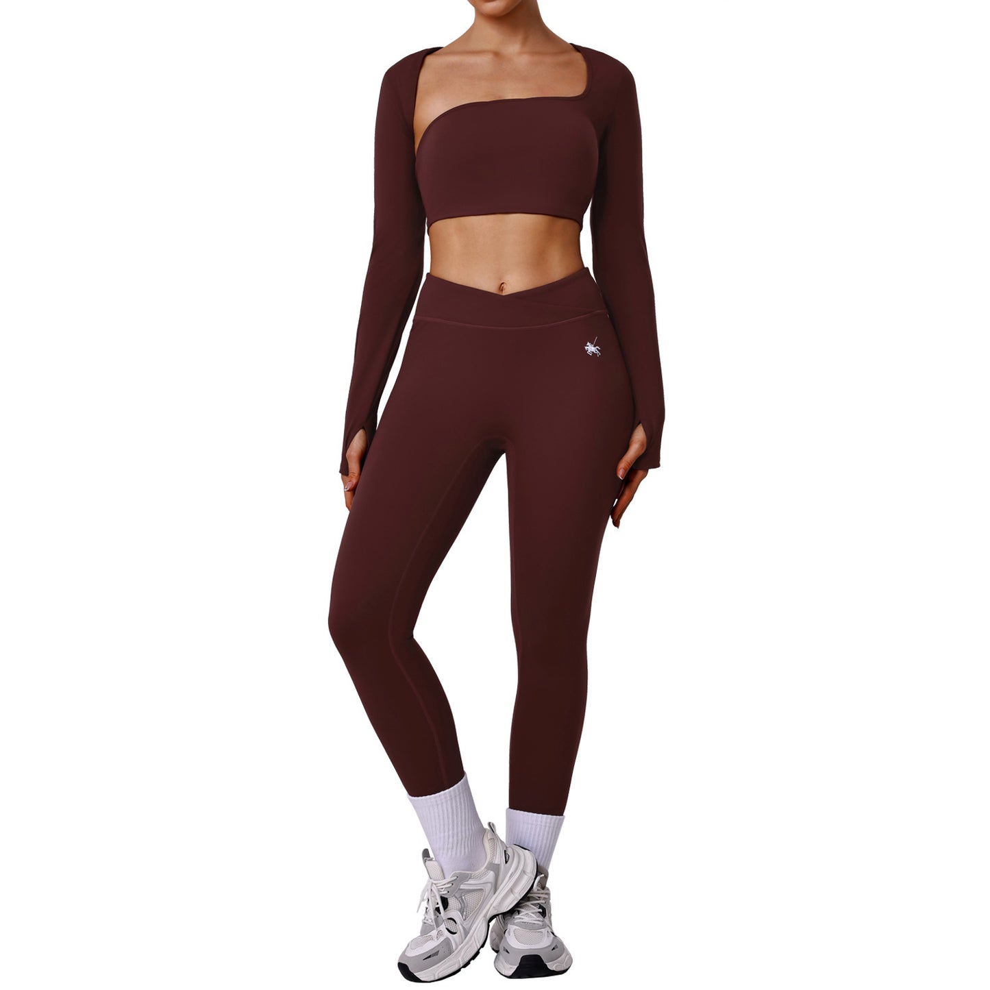 Hollow-out Fitness Top With Pads And Bootcut Tight Cropped Pants Set For Running And Butt-Lifting