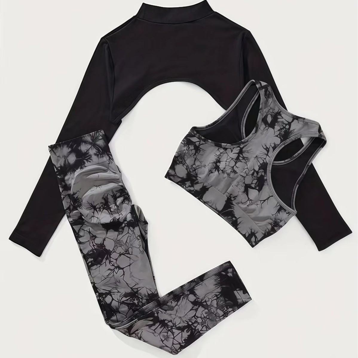 Sports Tie-dyed Long-sleeved Yoga Clothes Outdoor