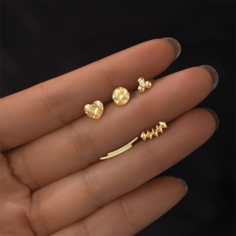 Sterling Silver Fashion Long Bar With Zircon Inlay
