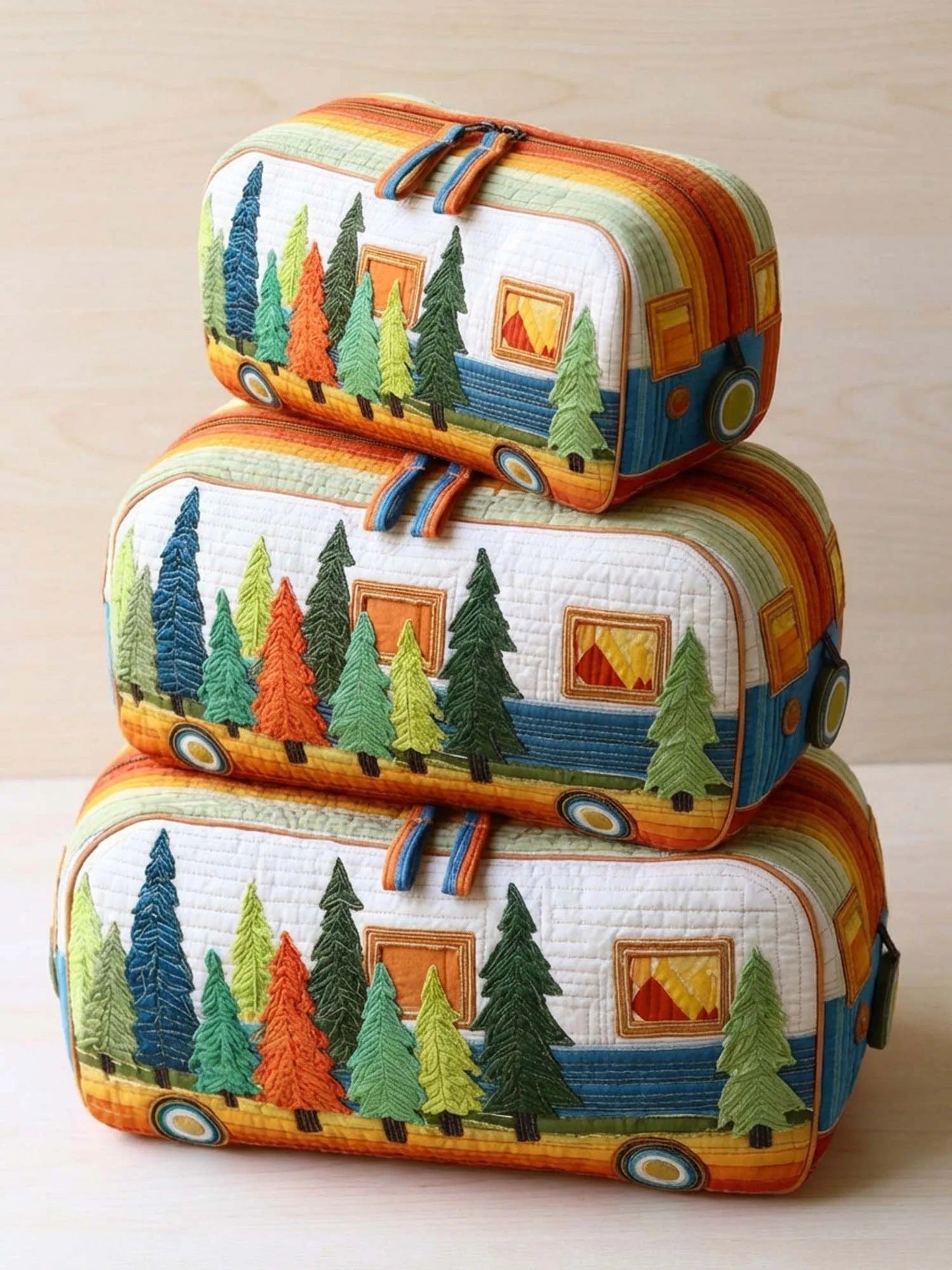 Printed Storage Makeup Three-Piece Set Multifunctional Bag