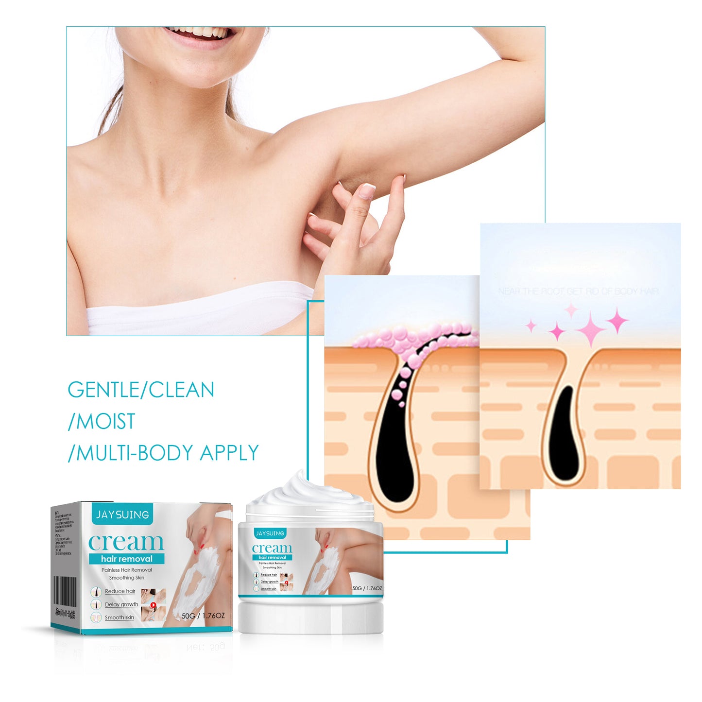 Jaysuing Hair Removal Cream, Full Body Underarm, Hand And Foot Hair Quick Hair Removal Cream Gentle And Non-irritating