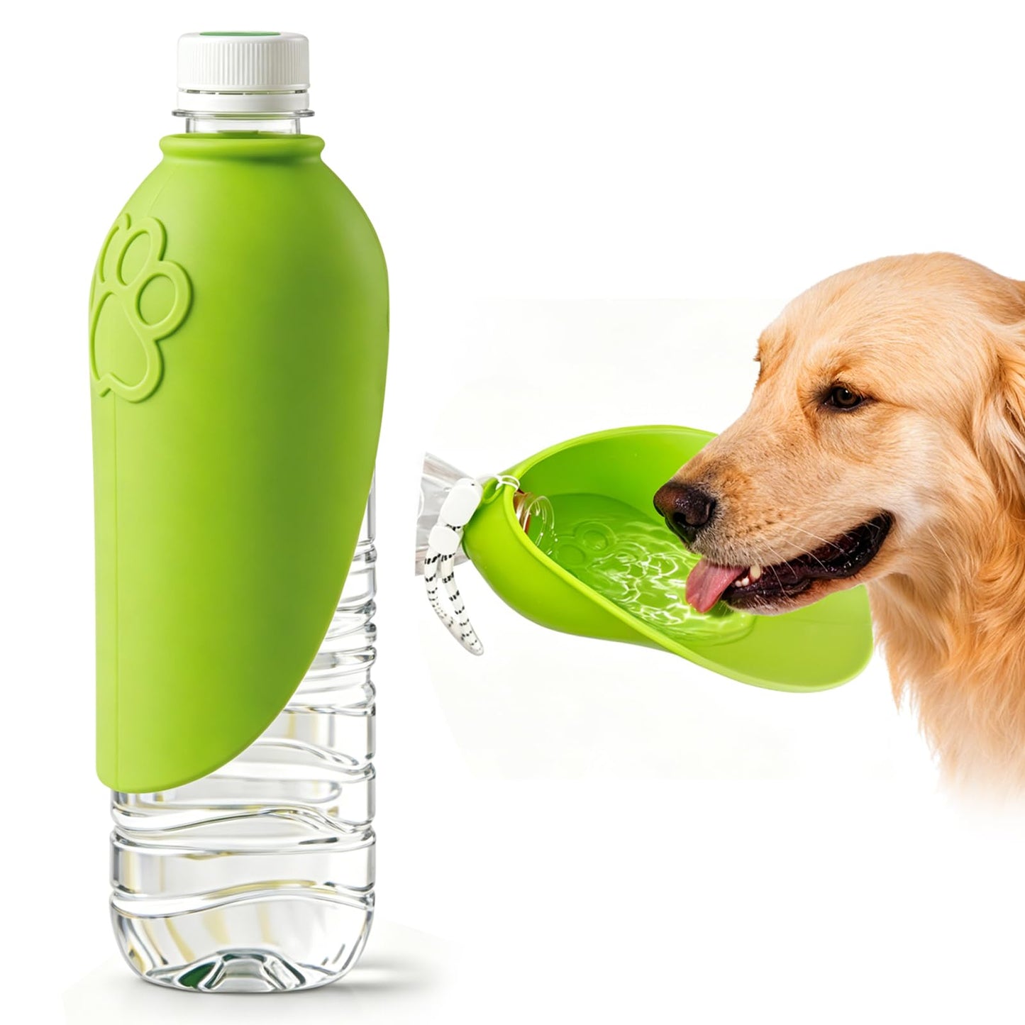 Portable Dog Water Bottle Attachment, Slip-On Pet Water Bowl For Walks  Silicone Dog Drink Dispenser, Fits Standard Water Bottles,Ideal For Daily Walks & Travel, Quick Rinse & Easy Setup