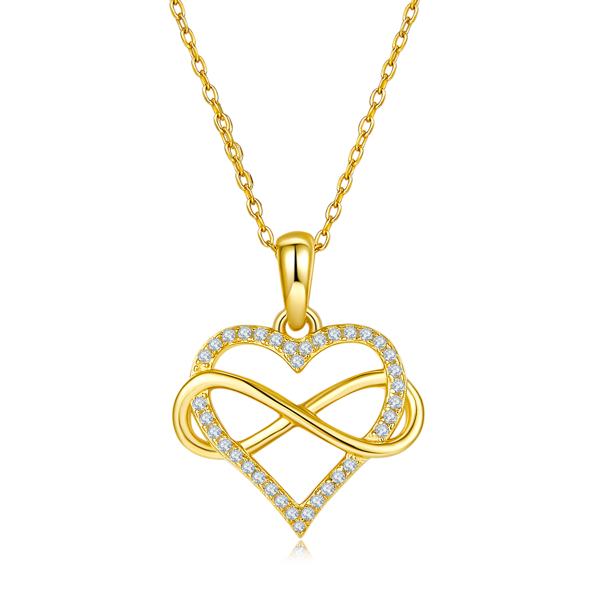 S925 Sterling Silver 4g Infinity Heart Necklace 45cm 36 Stone Moissanite Pendant With GRA, Platinum Plated Romantic Gift Box Set For Women