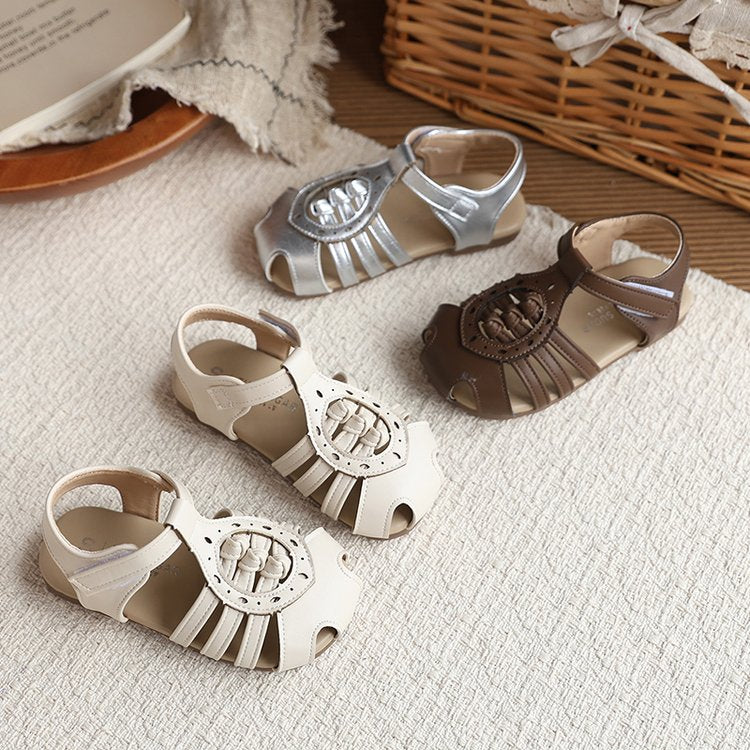 Baotou Woven Roman Sandals 2026 Summer New Arrival Korean Style Princess Shoes For Girls With Openwork Design And Skirt Matching