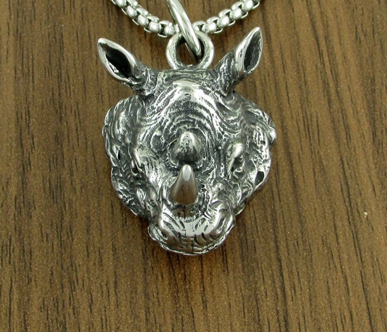 Animal Casting New Accessories Titanium Steel Personalized Rhinoceros Pendant