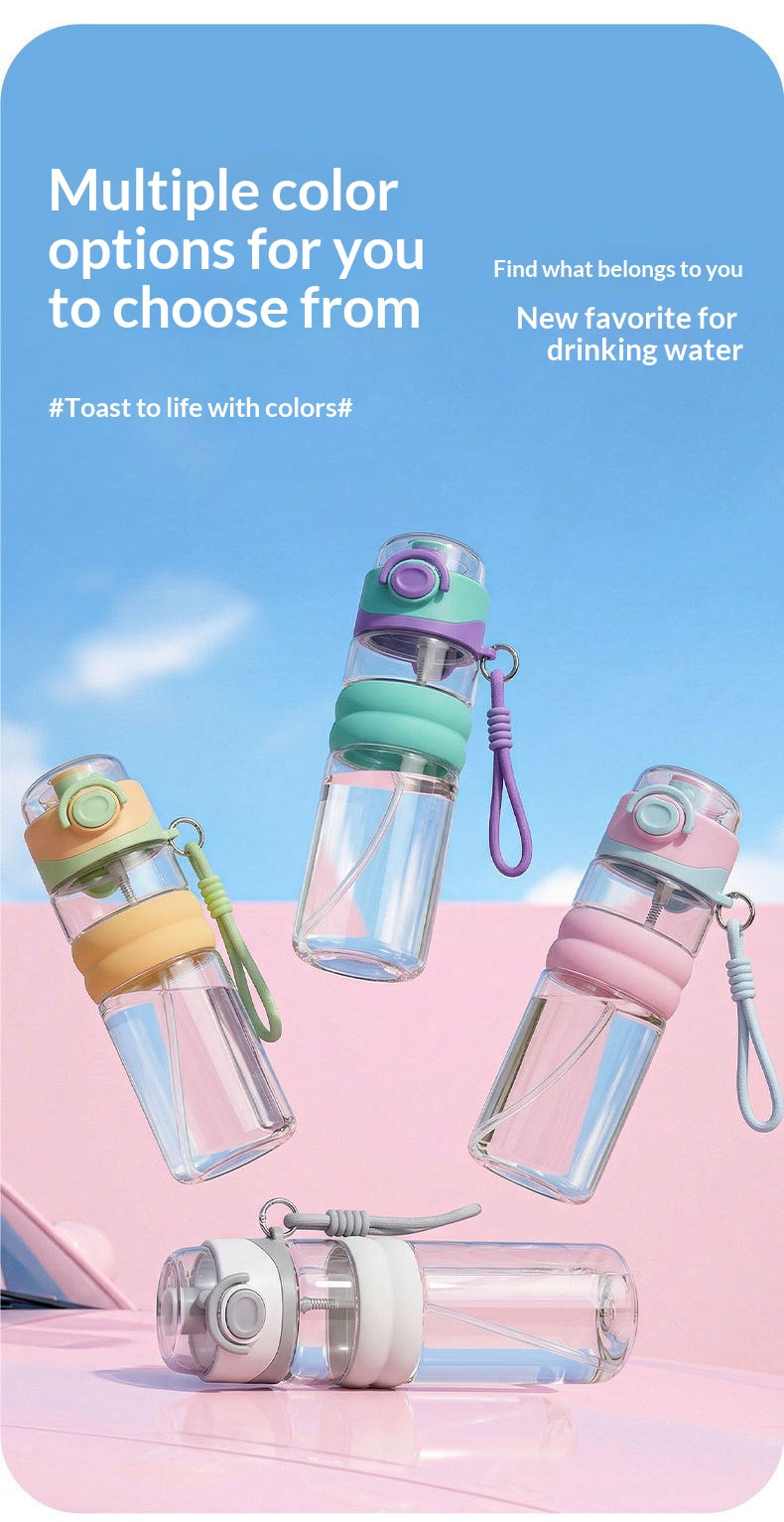 Spray-type Outdoor Large-capacity Portable Plastic Water Bottle With A Carrying Strap
