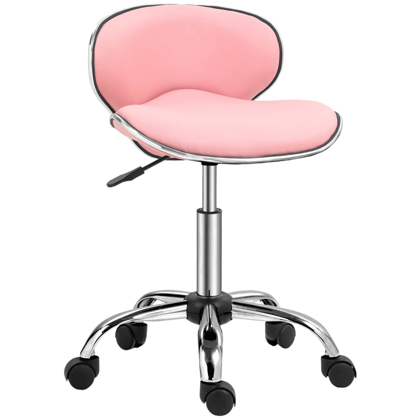 Adjustable Rolling Swivel Beauty Salon Chair, Stool For Spa, Pink