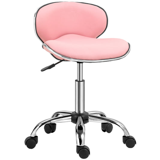Adjustable Rolling Swivel Beauty Salon Chair, Stool For Spa, Pink