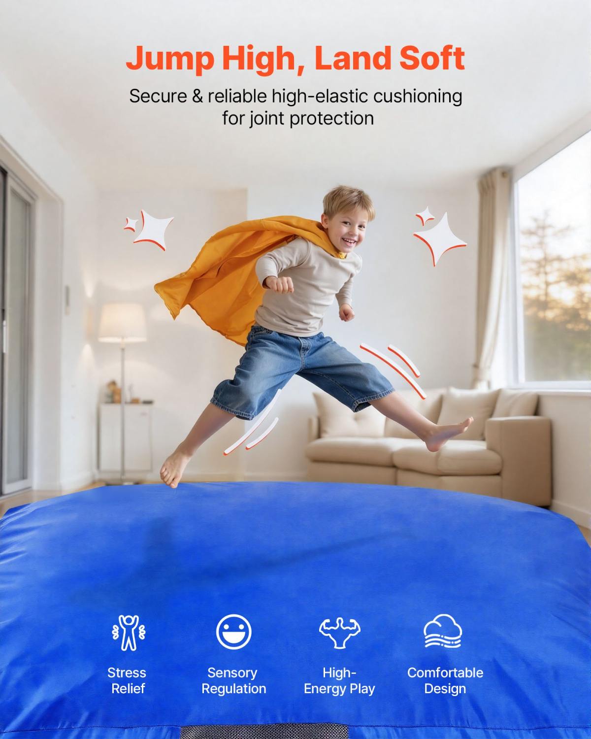 Crash Pad, 5 X 5 Ft Crash Pad For Kids Sensory With Foam Blocks And Washable Cover, Large Soft Foam Landing Zone Giant Pillow Mat, Sensory Room Equipment For Children Jumping, Relaxing & Play