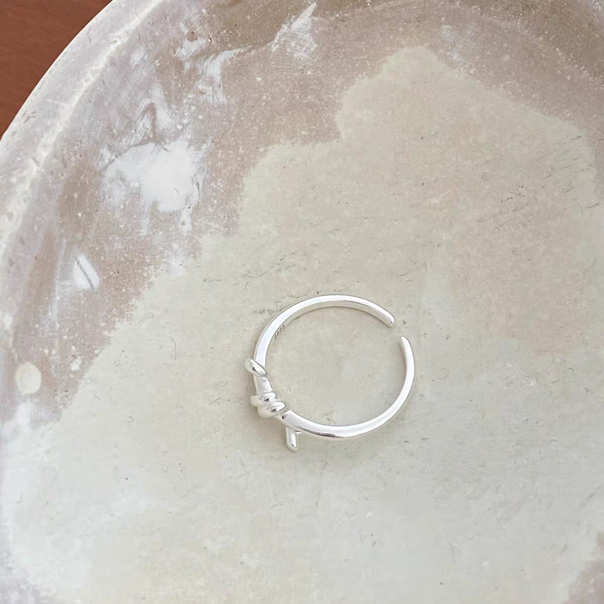 1pc 999 Sterling Silver Knot Open Ring, Minimalist & Understated Style, Perfect For Daily, Dating & Gifting, Ideal Valentine's Gift